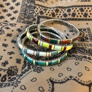 Liz Claiborne Stretch enamel bracelets, a set